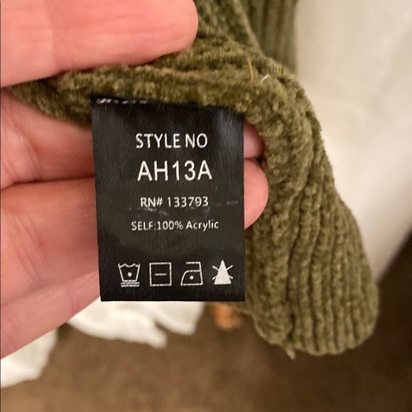 POL Olive Green Long Ribbed Cardigan - Picture 3 of 3